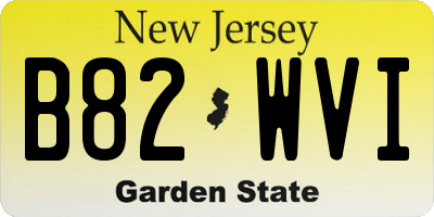 NJ license plate B82WVI
