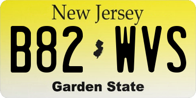 NJ license plate B82WVS