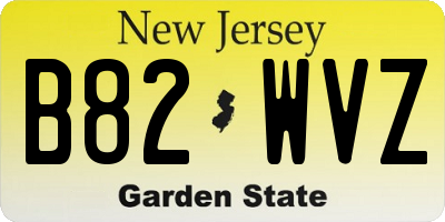 NJ license plate B82WVZ