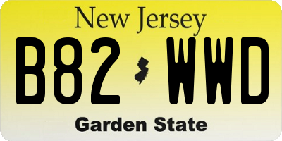 NJ license plate B82WWD