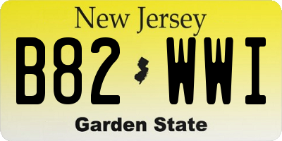 NJ license plate B82WWI