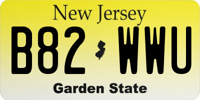 NJ license plate B82WWU