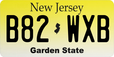 NJ license plate B82WXB