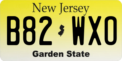 NJ license plate B82WXO