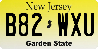 NJ license plate B82WXU
