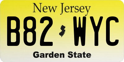NJ license plate B82WYC