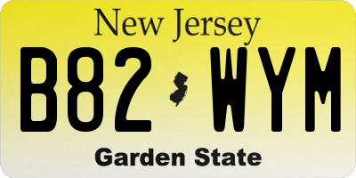NJ license plate B82WYM