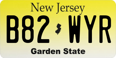NJ license plate B82WYR