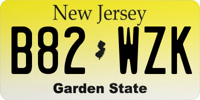 NJ license plate B82WZK
