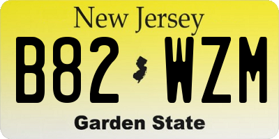 NJ license plate B82WZM