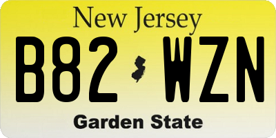 NJ license plate B82WZN