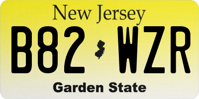 NJ license plate B82WZR