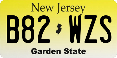 NJ license plate B82WZS