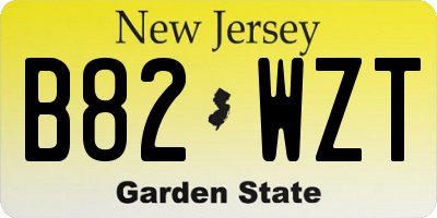 NJ license plate B82WZT