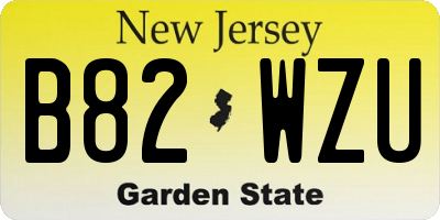 NJ license plate B82WZU