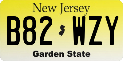 NJ license plate B82WZY
