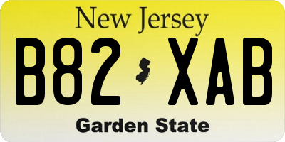 NJ license plate B82XAB