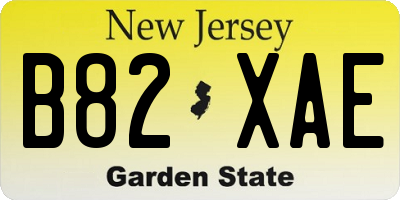 NJ license plate B82XAE