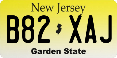NJ license plate B82XAJ