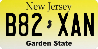 NJ license plate B82XAN