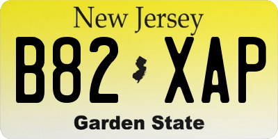 NJ license plate B82XAP