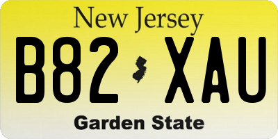 NJ license plate B82XAU