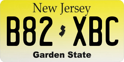 NJ license plate B82XBC