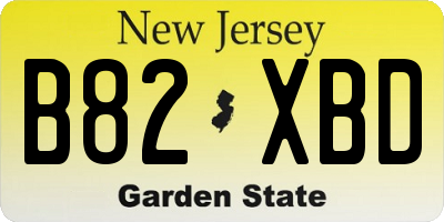NJ license plate B82XBD