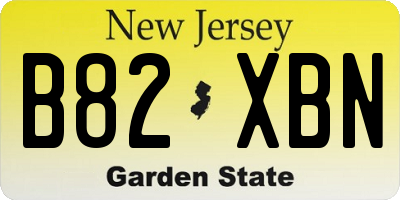 NJ license plate B82XBN