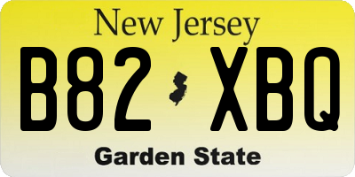 NJ license plate B82XBQ