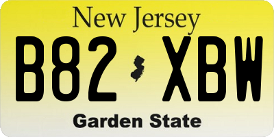 NJ license plate B82XBW