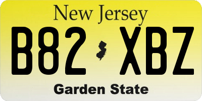 NJ license plate B82XBZ