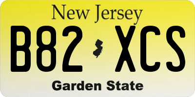 NJ license plate B82XCS