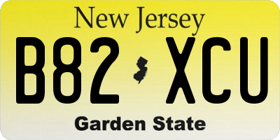 NJ license plate B82XCU