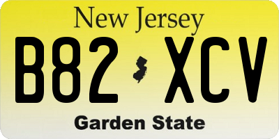 NJ license plate B82XCV