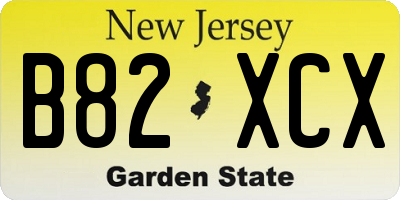 NJ license plate B82XCX