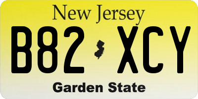 NJ license plate B82XCY