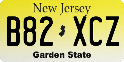 NJ license plate B82XCZ
