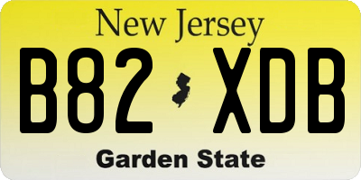 NJ license plate B82XDB