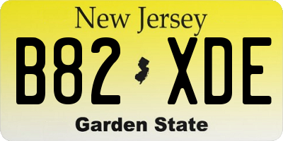 NJ license plate B82XDE