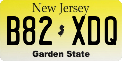 NJ license plate B82XDQ