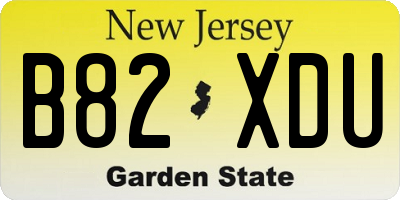 NJ license plate B82XDU