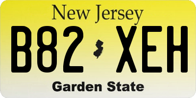 NJ license plate B82XEH