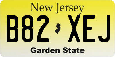 NJ license plate B82XEJ