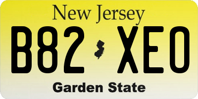 NJ license plate B82XEO