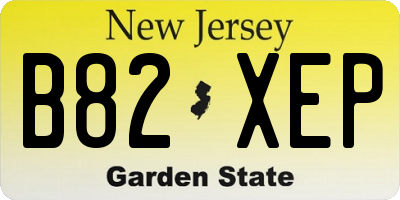 NJ license plate B82XEP
