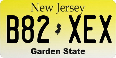 NJ license plate B82XEX