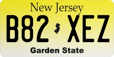 NJ license plate B82XEZ