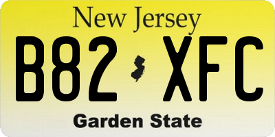 NJ license plate B82XFC