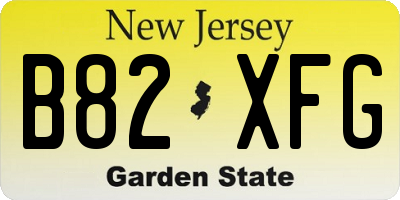 NJ license plate B82XFG